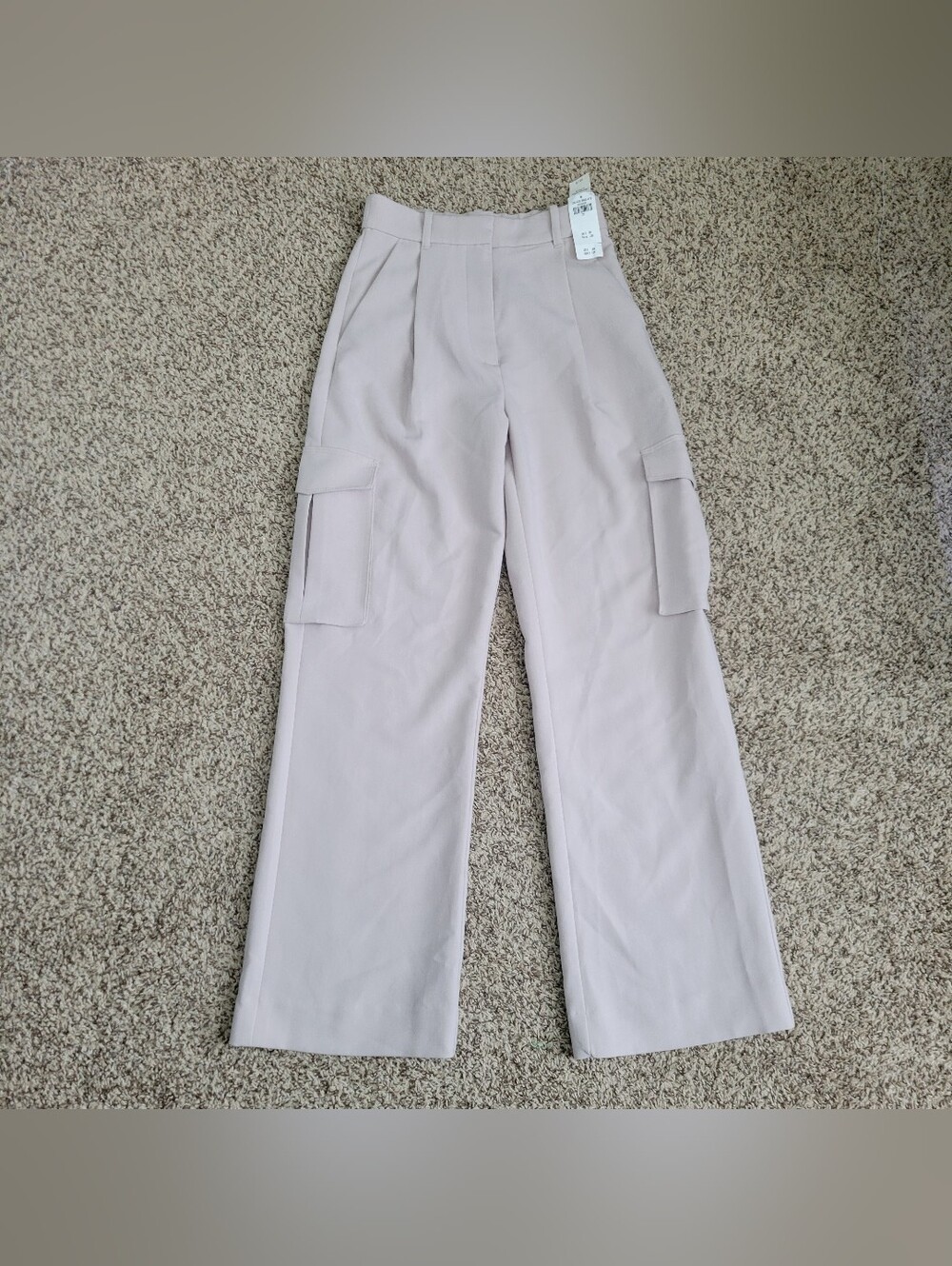 Abercrombie & Fitch Sloane Tailored Wide Leg Cargo Trousers Pants Beige 0 25 NWT
